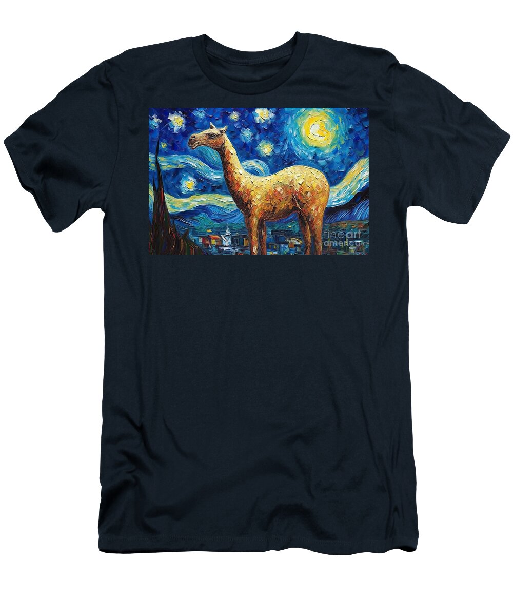 Camel Starry Night Painting N Akkash T-Shirt
