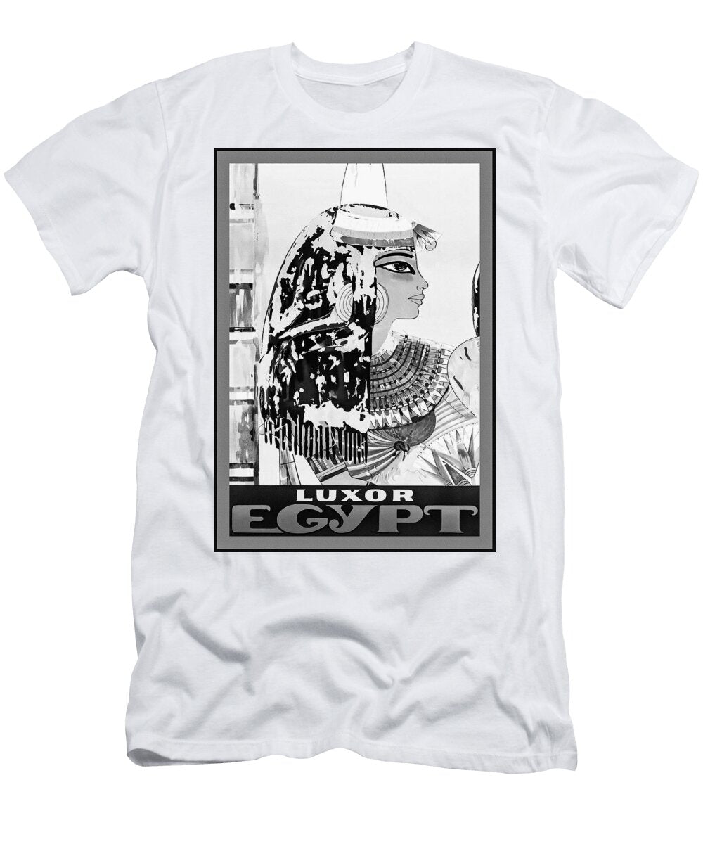 Luxor Egypt Vintage Retro Travel Poster Black and White Carol Japp T-Shirt