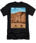 Petra with Camels Petra Jordan Design Poster Travel Poster Art Print T-Shirt