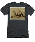 Tourists on Camels in Front of the Great Pyramid and Sphinx At Gaza Egypt 1875 English Photographer T-Shirt